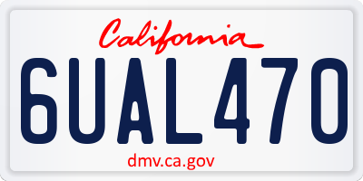 CA license plate 6UAL470