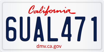 CA license plate 6UAL471