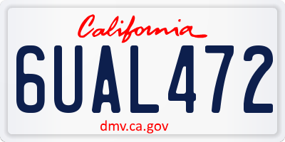 CA license plate 6UAL472