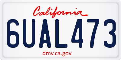 CA license plate 6UAL473