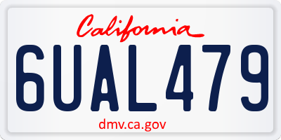 CA license plate 6UAL479
