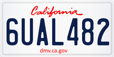 CA license plate 6UAL482