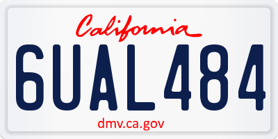CA license plate 6UAL484