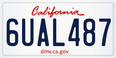 CA license plate 6UAL487