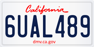 CA license plate 6UAL489