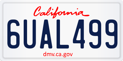 CA license plate 6UAL499