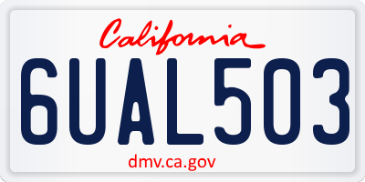CA license plate 6UAL503