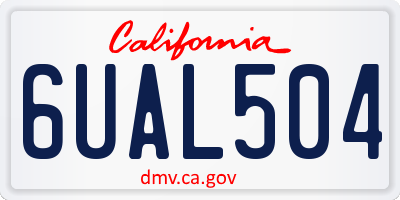 CA license plate 6UAL504