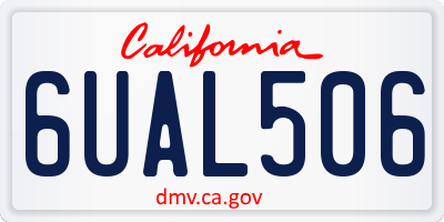 CA license plate 6UAL506