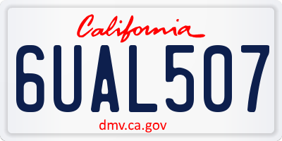 CA license plate 6UAL507