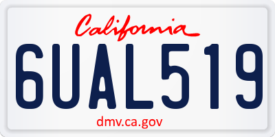 CA license plate 6UAL519