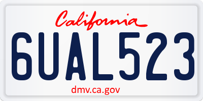 CA license plate 6UAL523