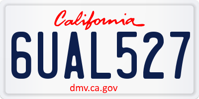 CA license plate 6UAL527