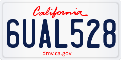 CA license plate 6UAL528