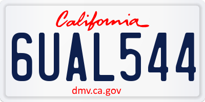 CA license plate 6UAL544