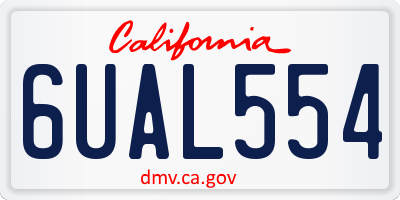 CA license plate 6UAL554