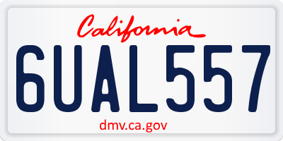 CA license plate 6UAL557