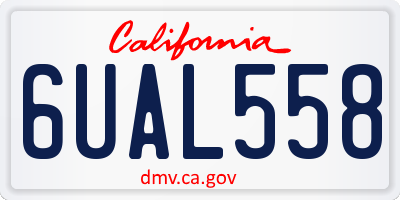 CA license plate 6UAL558