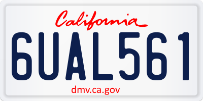 CA license plate 6UAL561