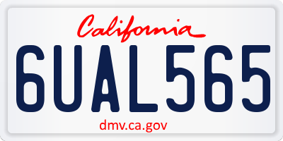 CA license plate 6UAL565