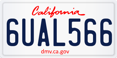 CA license plate 6UAL566