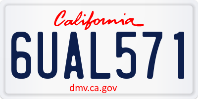 CA license plate 6UAL571