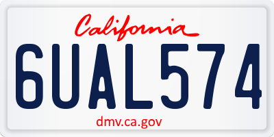 CA license plate 6UAL574