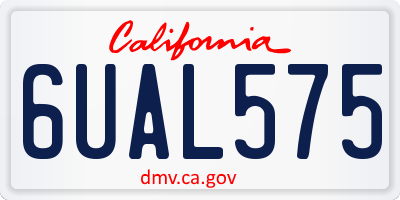 CA license plate 6UAL575