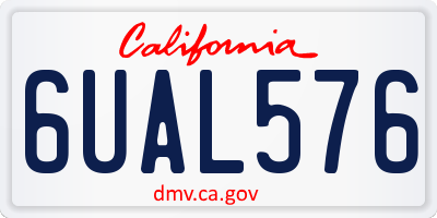 CA license plate 6UAL576