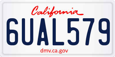 CA license plate 6UAL579