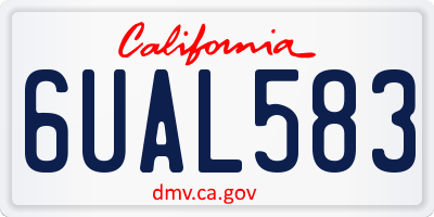 CA license plate 6UAL583