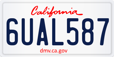 CA license plate 6UAL587