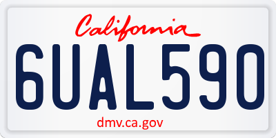 CA license plate 6UAL590