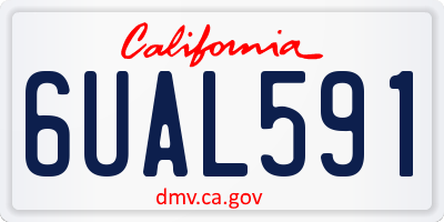 CA license plate 6UAL591