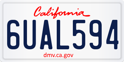 CA license plate 6UAL594