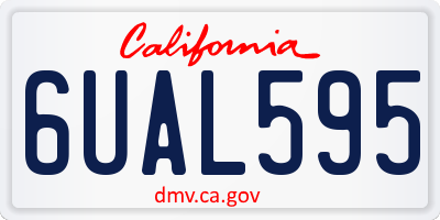 CA license plate 6UAL595