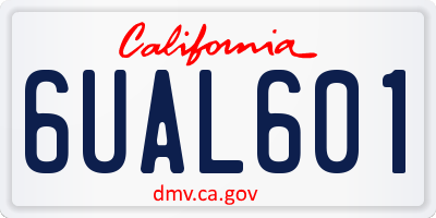 CA license plate 6UAL601