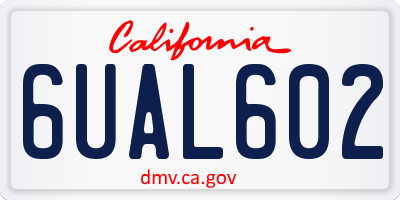 CA license plate 6UAL602