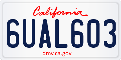 CA license plate 6UAL603
