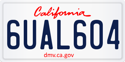 CA license plate 6UAL604