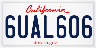 CA license plate 6UAL606
