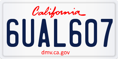 CA license plate 6UAL607
