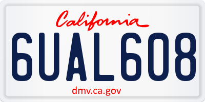 CA license plate 6UAL608