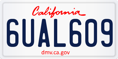 CA license plate 6UAL609