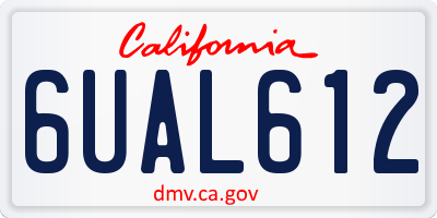CA license plate 6UAL612