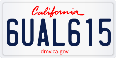 CA license plate 6UAL615