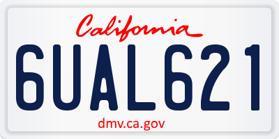 CA license plate 6UAL621