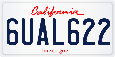 CA license plate 6UAL622