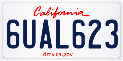 CA license plate 6UAL623