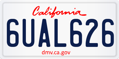 CA license plate 6UAL626